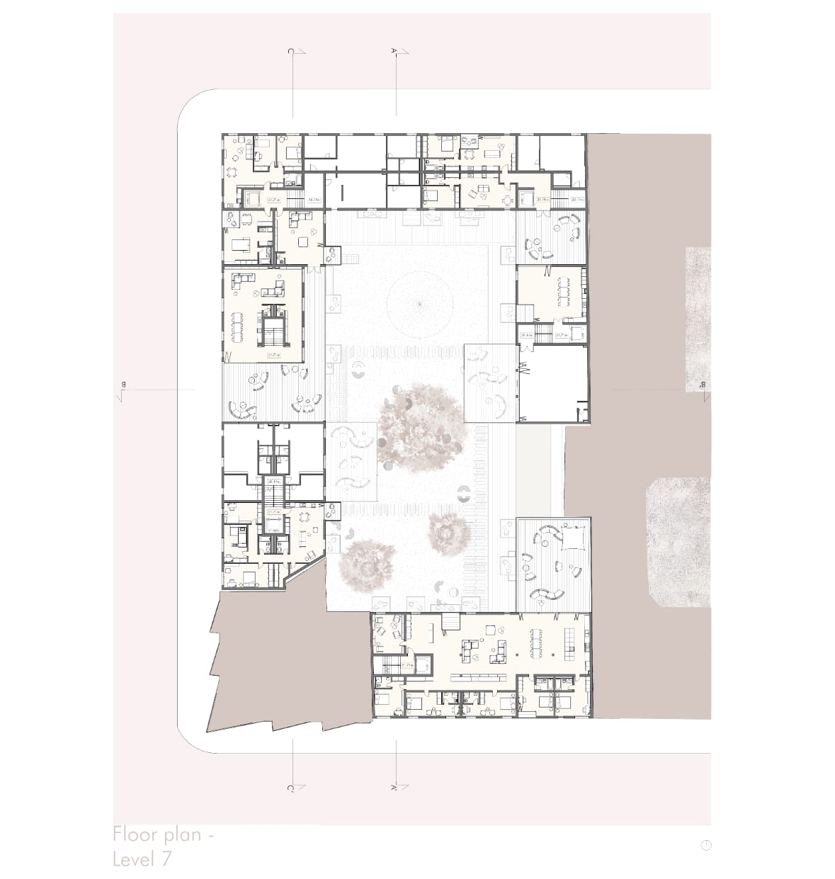 Grundriss, Ebene 7.